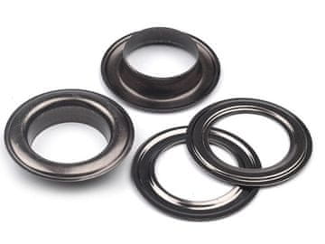 Vtičnice s podložko notranji Ø22 mm / zunanji Ø34 mm - črni nikelj (10 parov)