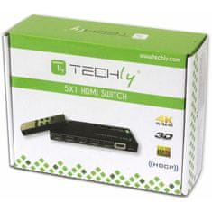 Techly Techly 5-v-1 HDMI stikalo z daljinskim upravljalnikom, 4Kx2K, podpora za 3D, HDMI-4K51, črno, RoHS, CE, Plug and Play, do 4096x2160, idealno za vaše naprave.