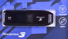 slomart PARTIOT Xporter 3 64GB USB 3.2 FlashDrive, Črn, Hitrost branja 80 MB/s, Združljiv z Windows in Mac