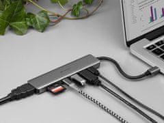 Tracer Tracer TRAPOD46997 doking postaja za prenosnike USB Type-C iz aluminija, z USB napajanjem, HDMI in čitalnikom pomnilniških kartic, 2 leti garancije.