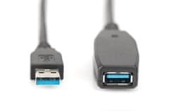 Digitus Digitus aktivni USB 3.0 podaljšek, 10 m, črn, 5 Gbit/s, Plug and Play, moški-female, visoka hitrost prenosa podatkov, idealen za domačo in profesionalno uporabo.