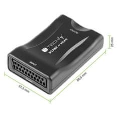Techly TECHly IDATA SCART-HDMI3 Pretvornik SCART na HDMI, 1080p, Črn, Plug and Play, RoHS in CE Certifikat, USB Kabel, 135g