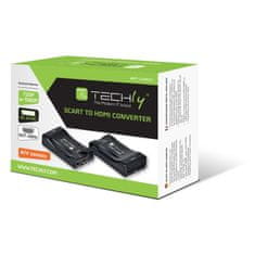 Techly TECHly IDATA SCART-HDMI3 Pretvornik SCART na HDMI, 1080p, Črn, Plug and Play, RoHS in CE Certifikat, USB Kabel, 135g