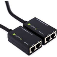 Techly Techly HDMI ojačevalec Cat 5e / 6, kompaktni 30m, podpora za HD in 3D, 1080p, CE in RoHS certifikati, črna barva, idealen za domačo in profesionalno uporabo.