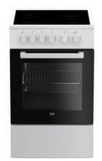 Beko Beko FSS57000GW prostostoječa pečica, keramika, črna in bela, energijski razred A, 60 L, 4 električne kuharske cone