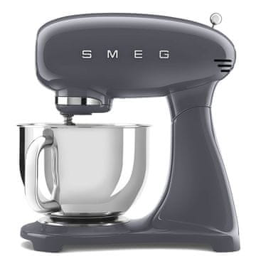 Smeg Smeg 50's Style stojni mešalnik SMF03GREU v barvi slate sivi, 800 W, 10 hitrosti, 4,8 L inox posoda, zaščita proti preobremenitvi
