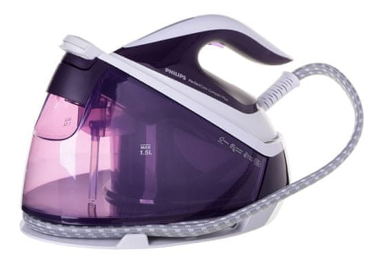 Philips Philips GC7933/30 parna postaja za likanje, 2400 W, tehnologija Optimal TEMP, vijolična, z zmogljivo funkcijo paro