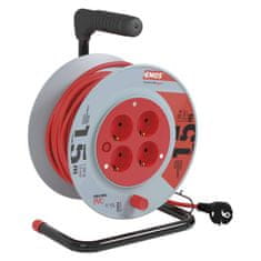 Emos Kolutni podaljšek 15 m / 4 vtičnice / črni / PVC / 230 V / 1 mm2