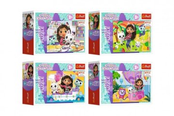 Trefl MiniPuzzle miniMaxi 20 kosov Gabbyjin pisan dan/Gabbyjina hišica za punčke 4 vrste v škatli 11x8cm
