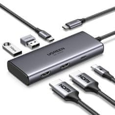 Ugreen 6v1 USB-C priklopna postaja s 100W PD vhodom