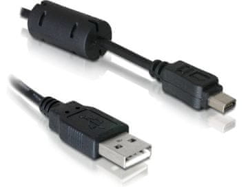 Delock Kabel USB 2.0 - miniUSB 12pin - alternativni Olympus CB-USB6, CB-USB8 1m, črn