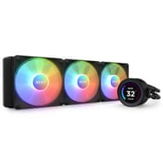 NZXT NZXT Kraken Elite 360 RGB AIO hladilnik za procesor, 12 cm, črn, 3 ventilatorji, zaslon TFT-LCD, večbarvna osvetlitev