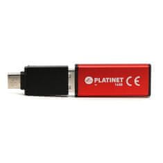 Platinet USB-ključek PMFEC16R X-DEPO adapt. USB-C - 16 GB red