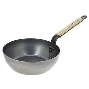 de Buyer Jeklena ponev 5714.24, Mineral B BOIS, deep, wooden handle, steel, diameter 24 cm