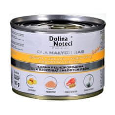DOLINA NOTECI Dolina Noteci Premium Junior: Gropi in jetra za mladičke - mesna hrana v pločevinki 185g, bogata z vitamini