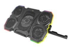 Esperanza Natančno hlajenje prenosnika Esperanza EGC107, 3 ventilatorji, 2600 RPM, višinsko nastavljivo, črna barva, USB povezava