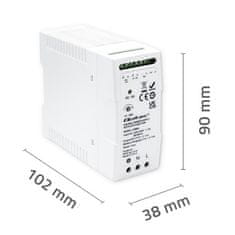 Qoltec Qoltec 50884 DIN vodilna napajalna enota z UPS funkcijo, 60W, 27.6VDC, zaščita pred prenapolnjenjem in pregrevanjem