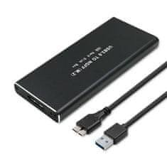 Qoltec Qoltec 51854 M.2 SATA SSD NGFF kuverta | USB 3.0 | Črna, aluminijasta, podpora za Windows in Mac