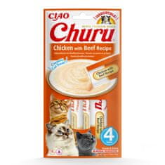 Inaba INABA Churu piškoti za mačke z govedino in piščancem - 4x14 g, brez glutena, brez umetnih barvil, za splošno zdravje