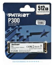 slomart SSD PATRIOT P300 M.2 PCI-EX4 NVMe 512GB - Visoka zmogljivost za hitro obdelavo podatkov in zanesljivo shranjevanje.