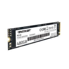 slomart SSD Patriot P310 480GB M.2 2280 NVMe PCIe Gen 3, visoka hitrost branja in pisanja do 1700/1500 MB/s, idealen za PC