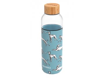QUOKKA Quokka Flow, Steklena steklenica s silikonsko površino Greyhounds, 660ml, 40011