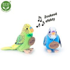 Rappa Plišasti angelček z zvokom 11 cm 2 vrsti EKOLOŠKO PRIJAZNA papiga zelena
