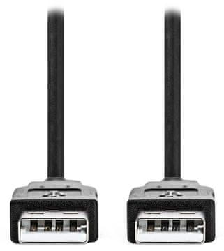 Nedis kabel USB 2.0/ vtič USB-A - vtič USB-A/ črn/ v razsutem stanju/ 3 m