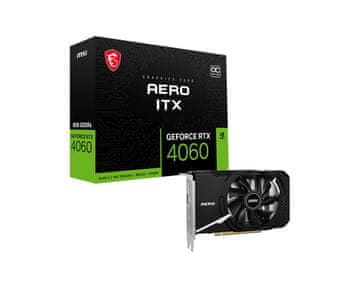 MSI MSI AERO GeForce RTX 4060 ITX 8G OC – Grafična kartica GDDR6 8 GB, 2490 MHz, NVIDIA, HDMI 2.1a, 7680 x 4320 px