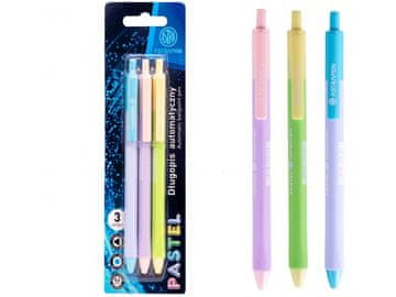Astra 3 kosi - ASTRAPEN PASTEL, kroglično pero 0,6 mm, modro, blister, mešanica barv, 201022028