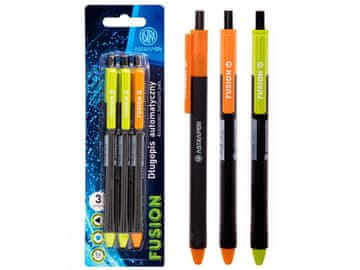 Astra 3 kosi - ASTRAPEN Fusion, kroglično pero 0,6 mm, modro, blister, mešanica barv, 201022020