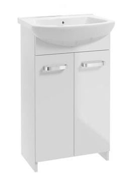 shumee Kopalniška omarica z umivalnikom, 85x50 cm, bela, na nogah, Mila