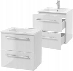 shumee Kopalniška omarica z umivalnikom 50x50, viseča, bela Pinia, s podaljšano kromirano pipo