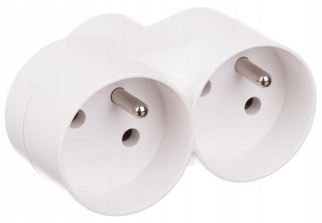 shumee 2-vtični razdelilnik z ozemljitvijo 16A/230V bel 3500W