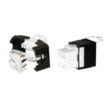 XtendLan Keystone vtičnica RJ45, CAT6, UTP, priklopna, belo-črna