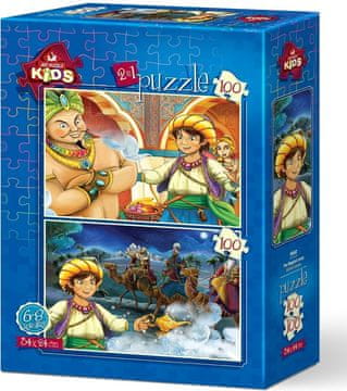 Art puzzle Sestavljanka Aladin in čarobna svetilka 2x100 kosov