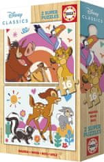 Educa Lesena sestavljanka Levji kralj in Bambi 2x16 kosov