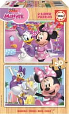 Educa Lesena sestavljanka Minnie in Daisy 2x50 kosov