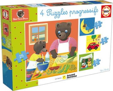 Educa Puzzle Petit Ours Brun 4v1 (12,16,20,25 kosov)