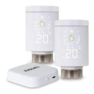 Evolveo Heat M30 Starter Pack, 2× pametna termostatska glava za radiator in centralno enoto