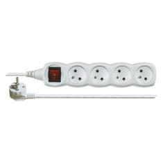 Emos Podaljševalni kabel bele barve s stikalom 4 vtičnice 5 m *P1415