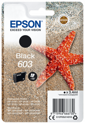 Epson Epsonova kartuša s črnilom/ C13T03U14010/ 603/ Expression Home XP-x100/ WF-28x0DWF/ črna