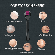 Medical OstarRoller Derma Roller Titanium 0.5mm - Beli ročaj in rdeča glava