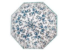 Perletti Ženski prozoren dežnik z motivom zelenih listov Perletti, 61 cm, 26388