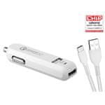 Avacom Avtomobilski polnilnik CarMAX 2x Qualcomm Quick Charge 2.0, bel (kabel USB-C)