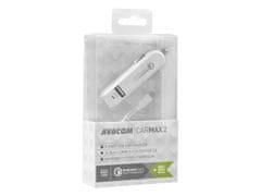 Avacom Avtomobilski polnilnik CarMAX 2x Qualcomm Quick Charge 2.0, bel (kabel USB-C)