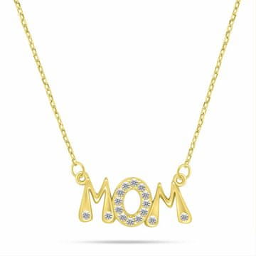 Brilio Silver Pozlačena ogrlica za mamo NCL186Y