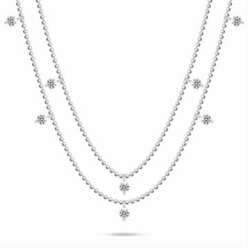 Brilio Silver Ogrlica s kroglico iz dvojnega kubičnega cirkonija NCL187W