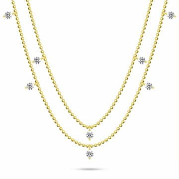 Brilio Silver Ogrlica s kroglico iz dvojnega kubičnega cirkonija NCL187Y