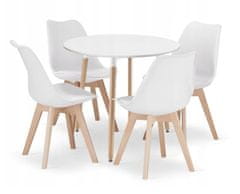 Ljubki dom Jedilna garnitura 1 + 4, miza KAMI 80x80 bela + stoli BALI MARK beli